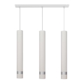 Lustre LED suspenso em cabo TUBA 3xGU10/4,8W/230V branco/cromado brilhante