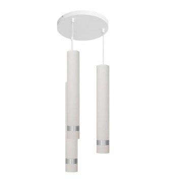 Lustre LED suspenso em cabo TUBA 3xGU10/4,8W/230V branco/cromado brilhante