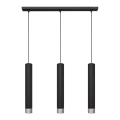 Lustre LED suspenso em cabo TUBA 3xGU10/4,8W/230V preto/cromado brilhante