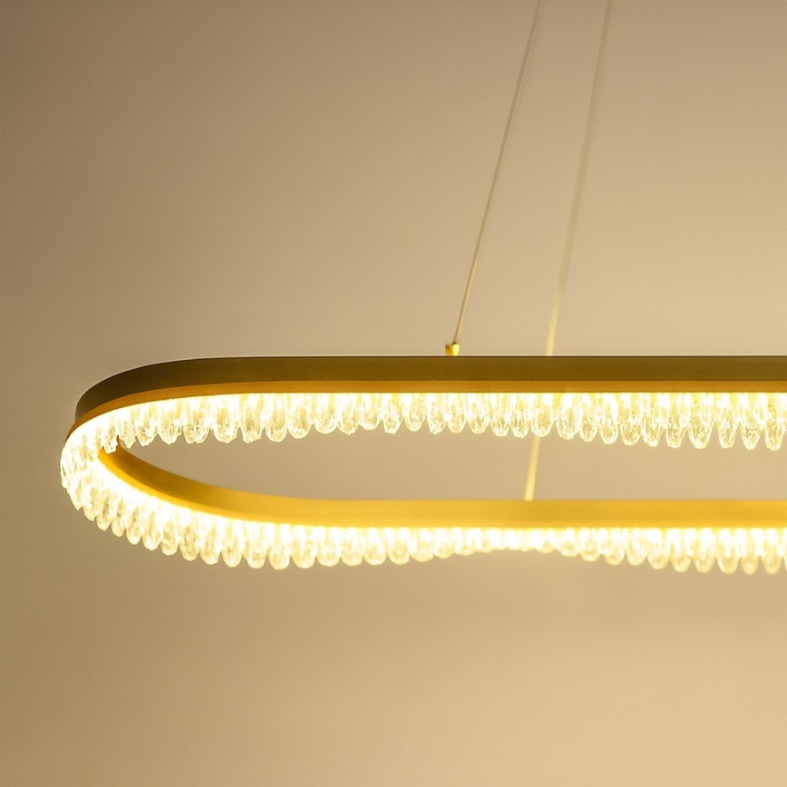 Lustre LED suspenso por cabo, 45W/230V, dourado