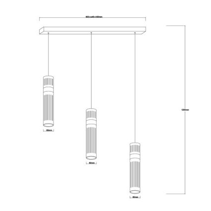 Lustre LED suspenso por cabo AMBIENTE 3xLED/6W/230V 3000/4000/6000K preto