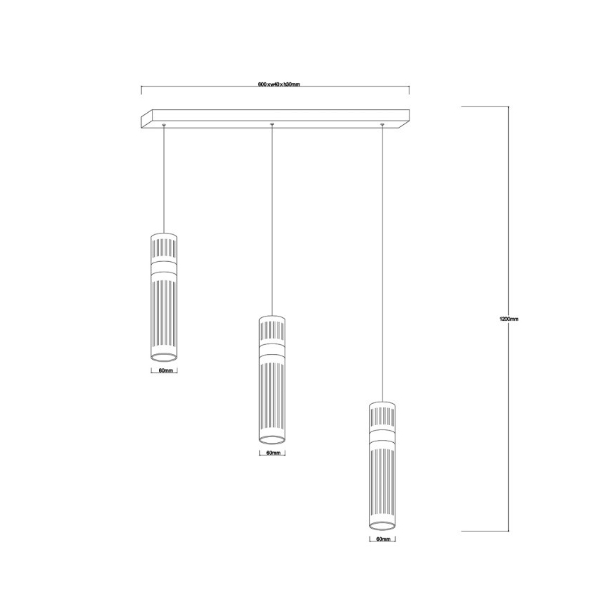 Lustre LED suspenso por cabo AMBIENTE 3xLED/6W/230V 3000/4000/6000K preto