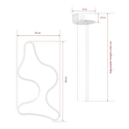 Lustre LED suspenso por cabo ARTISAN LED/36W/230V 4000K branco