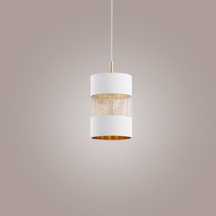 Lustre LED suspenso por cabo BOGART 1xE27/15W/230V branco/dourado