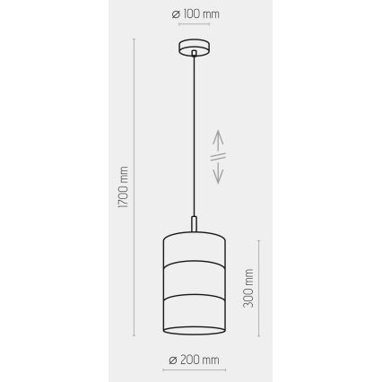 Lustre LED suspenso por cabo BOGART 1xE27/15W/230V branco/dourado