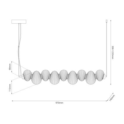 Lustre LED suspenso por cabo BOLLA LED/32W/230V dourado/bege fumê