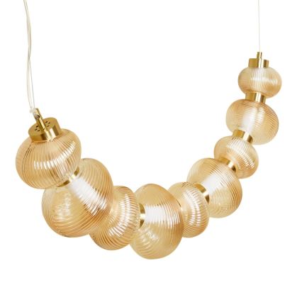 Lustre LED suspenso por cabo BOLLA LED/36W/230V dourado/bege fumado