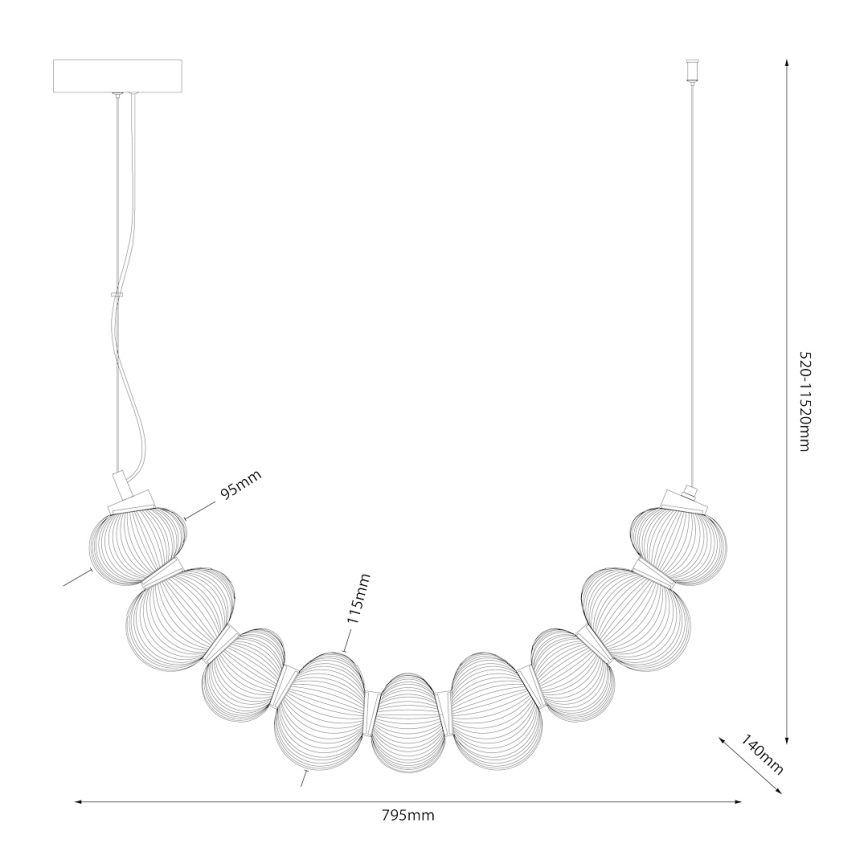 Lustre LED suspenso por cabo BOLLA LED/36W/230V dourado/bege fumado