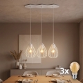 Lustre LED suspenso por cabo BRYLANT 3xE27/60W/230V branco