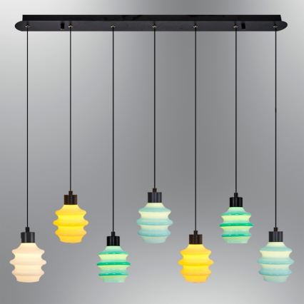 Lustre LED suspenso por cabo CACTUS 7xLED/2,8W/230V 3000K verde/amarelo/branco