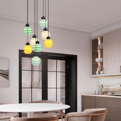 Lustre LED suspenso por cabo CACTUS 8xLED/2,8W/230V 3000K verde/amarelo/branco