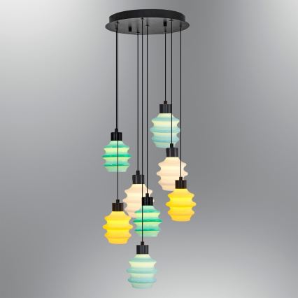 Lustre LED suspenso por cabo CACTUS 8xLED/2,8W/230V 3000K verde/amarelo/branco