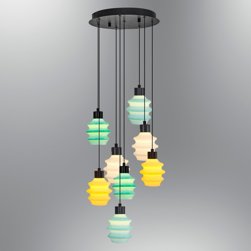 Lustre LED suspenso por cabo CACTUS 8xLED/2,8W/230V 3000K verde/amarelo/branco