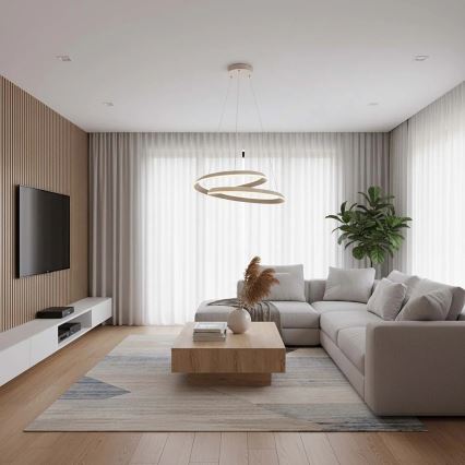 Lustre LED suspenso por cabo CASHMERE LED/75W/230V Ø 60 cm bege