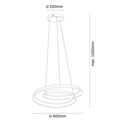 Lustre LED suspenso por cabo CASHMERE LED/75W/230V Ø 60 cm bege