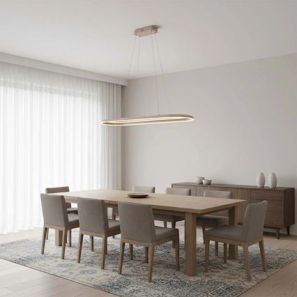 Lustre LED suspenso por cabo CASHMERE LED/80W/230V 30x100 cm bege