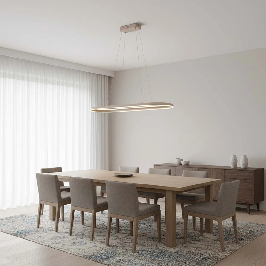 Lustre LED suspenso por cabo CASHMERE LED/80W/230V 30x100 cm bege