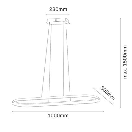 Lustre LED suspenso por cabo CASHMERE LED/80W/230V 30x100 cm bege