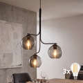 Lustre LED suspenso por cabo CESAR 3xE27/15W/230V preto/cinzento fumado