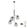 Lustre LED suspenso por cabo CESAR 4xE27/15W/230V preto/cinzento fumado