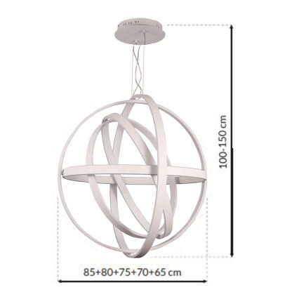 Lustre LED suspenso por cabo COPERNICUS LED/260W/230V branco