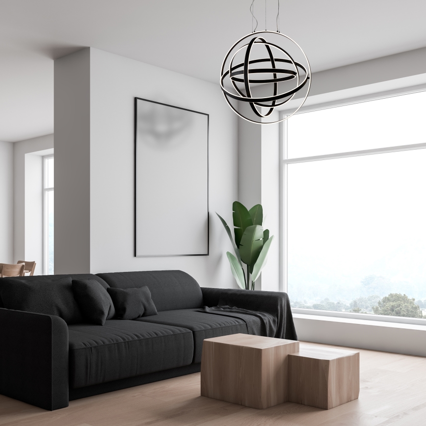 Lustre LED suspenso por cabo COPERNICUS LED/260W/230V preto