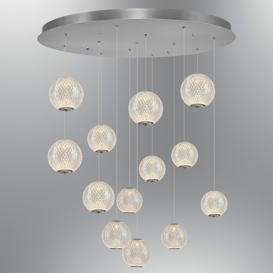 Lustre LED suspenso por cabo CREMONA 13xLED/5W/230V 3000K cromado fosco