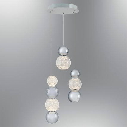 Lustre LED suspenso por cabo CREMONA LED/17W/230V 3000K cromo mate