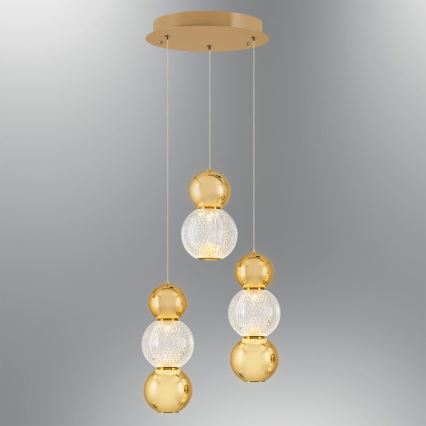 Lustre LED suspenso por cabo CREMONA LED/17W/230V 3000K dourado