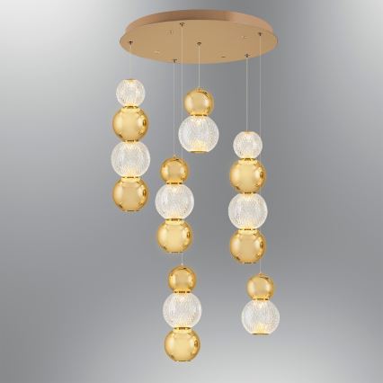 Lustre LED suspenso por cabo CREMONA LED/34W/230V 3000K dourado