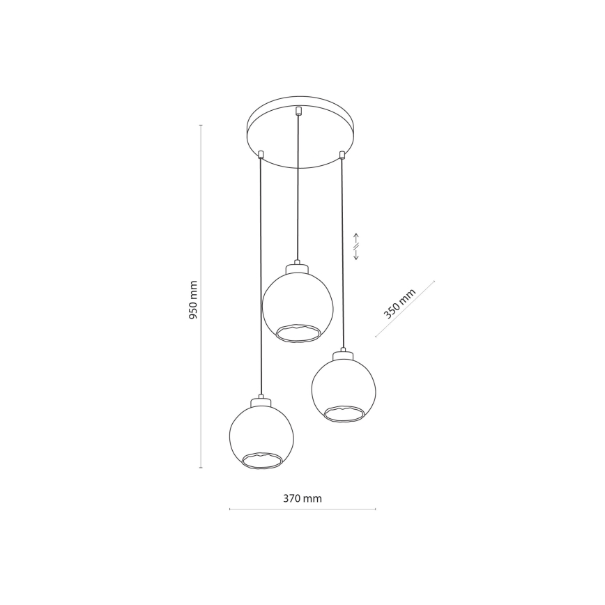 Lustre LED suspenso por cabo DEVI 3xE27/15W/230V preto/bege fumê