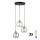 Lustre LED suspenso por cabo DEVI 3xE27/15W/230V preto/transparente