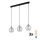 Lustre LED suspenso por cabo DEVI 3xE27/15W/230V preto/vidro transparente