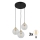 Lustre LED suspenso por cabo DEVON 3xE27/15W/230V preto/vidro transparente