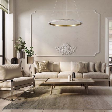 Lustre LED suspenso por cabo DIANA LED/25W/230V 4000K diâmetro 50 cm dourado