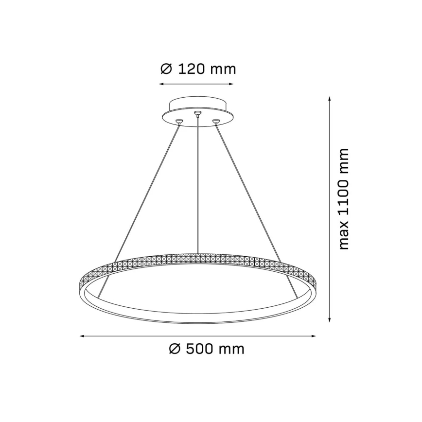 Lustre LED suspenso por cabo DIANA LED/25W/230V 4000K diâmetro 50 cm dourado