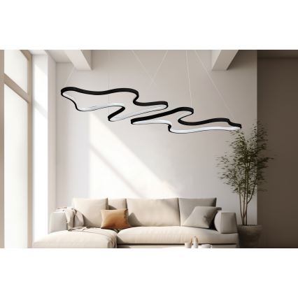 Lustre LED suspenso por cabo DUPLE ARTISAN LED/80W/230V 4000K preto