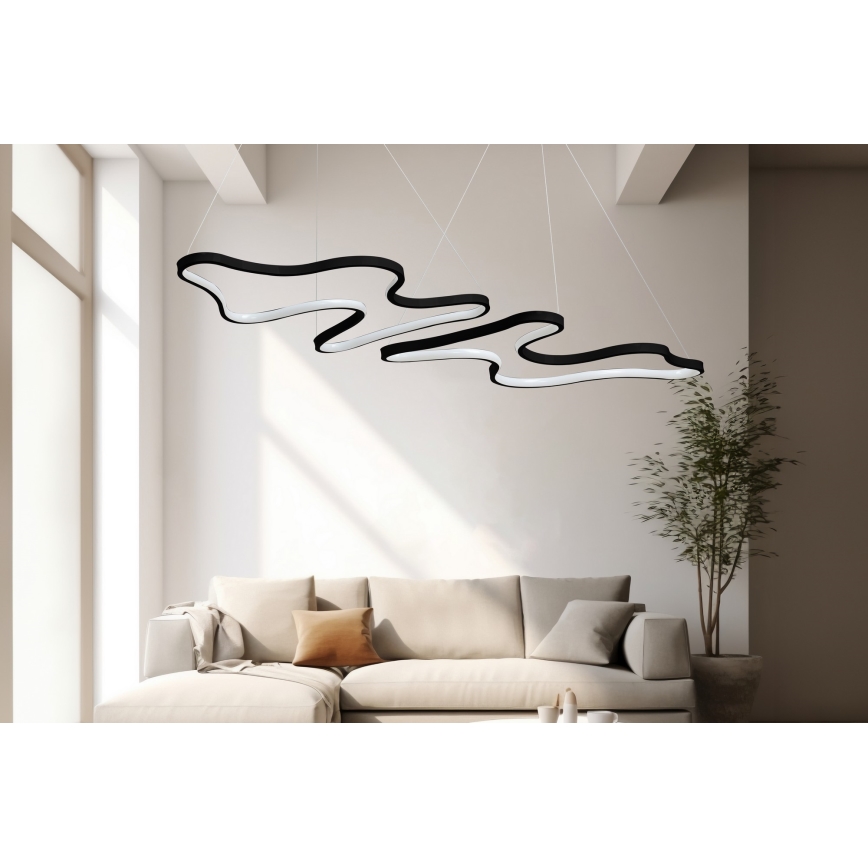 Lustre LED suspenso por cabo DUPLE ARTISAN LED/80W/230V 4000K preto