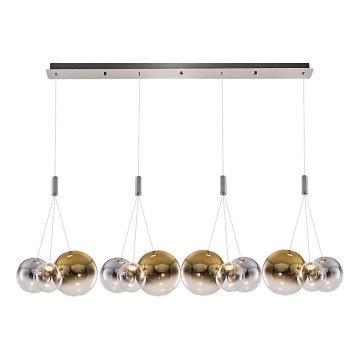 Lustre LED suspenso por cabo ENNA 12xG9/5W/230V 3000K fumê/dourado