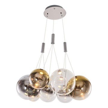 Lustre LED suspenso por cabo ENNA 9xG9/5W/230V 3000K fumado/dourado