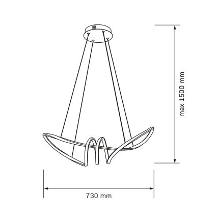 Lustre LED suspenso por cabo FLAVIA LED/44W/230V preto