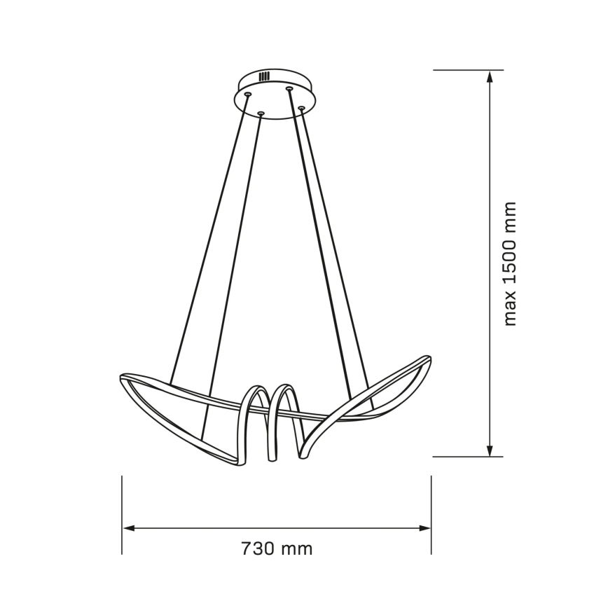 Lustre LED suspenso por cabo FLAVIA LED/44W/230V preto