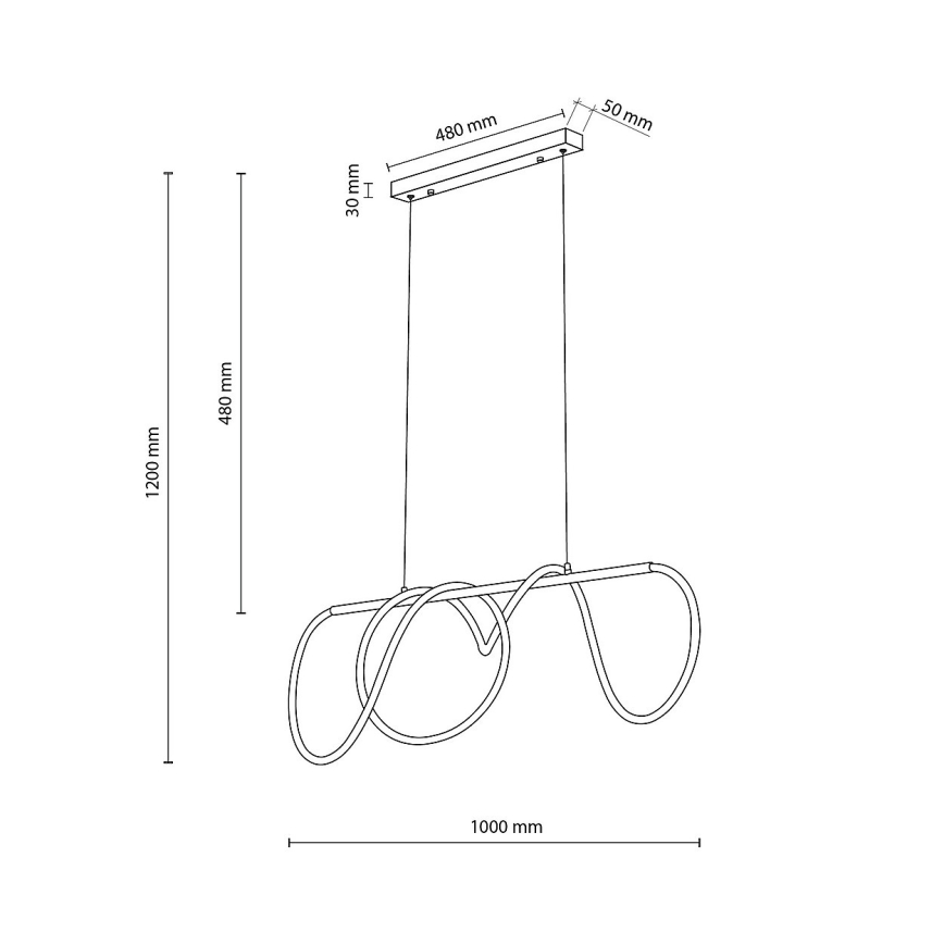 Lustre LED suspenso por cabo FLEXI LED/45W/230V 4000K preto