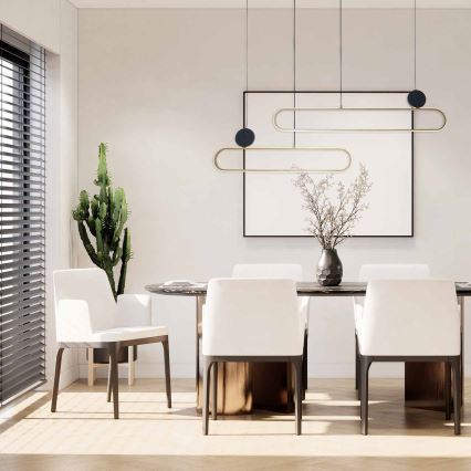 Lustre LED suspenso por cabo FLORENTYNA LED/48W/230V 4000K dourado/preto