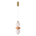 Lustre LED suspenso por cabo FLORES LED/12W/230V dourado/laranja