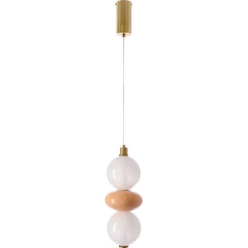 Lustre LED suspenso por cabo FLORES LED/12W/230V dourado/laranja