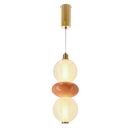 Lustre LED suspenso por cabo FLORES LED/12W/230V dourado/laranja
