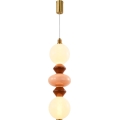 Lustre LED suspenso por cabo FLORES LED/15W/230V dourado/laranja/castanho