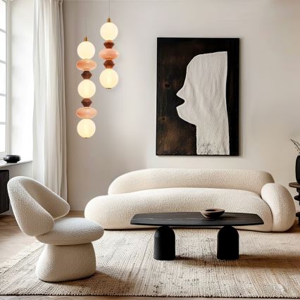 Lustre LED suspenso por cabo FLORES LED/20W/230V dourado/laranja/castanho