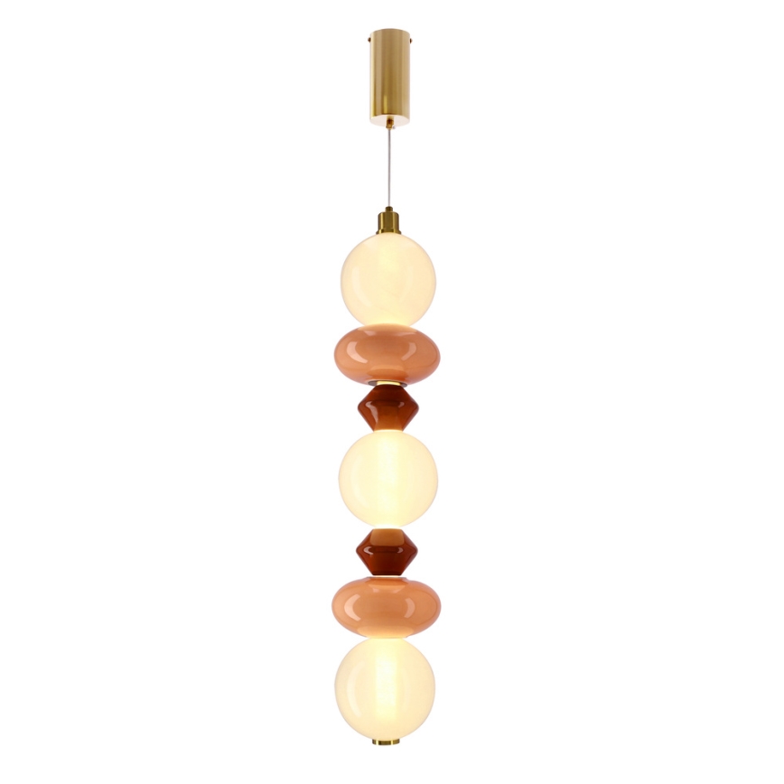 Lustre LED suspenso por cabo FLORES LED/20W/230V dourado/laranja/castanho